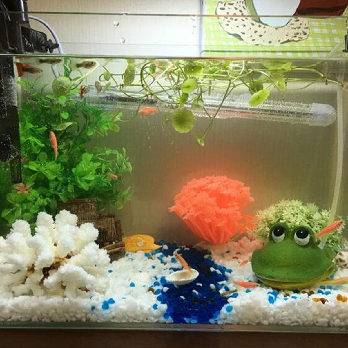 Amazon | 水槽 エアーポンプ 水槽飾り カエル アクアリウム オブジェ